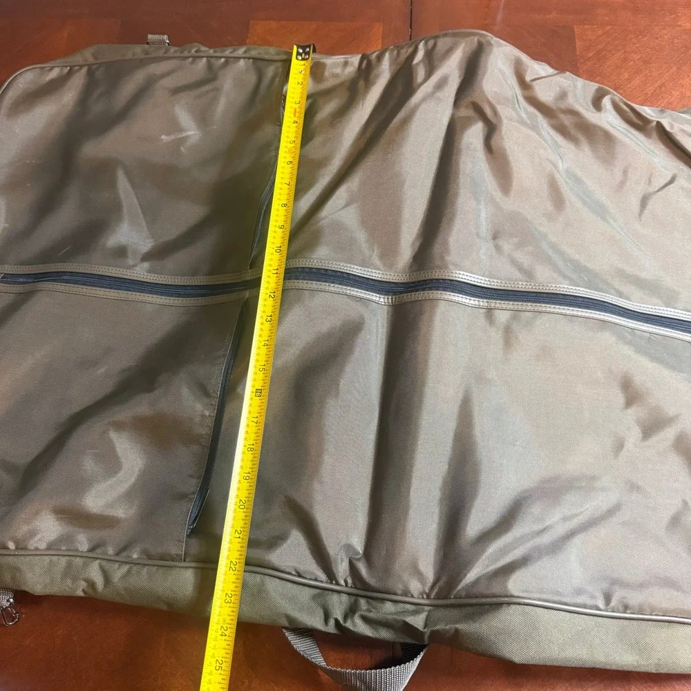 Pierre Cardin vtg Olive Green Nylon Garment Bag Travel Suit Carrier H Rosenfeld‎